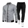 2 pièces ensemble hommes vêtements de sport de football survêtement veste football costume d'entraînement automne hiver printemps fermeture éclair manches longues pantalons et haut 240306