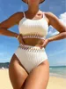Женский купальник 2024, сексуальный купальник с высокой талией, лоскутное женское бикини, пляжная одежда, купальный костюм в стиле гранж, эстетический микро Biquine Femme