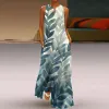 Sukienka sukienka dla kobiet 2023 Fahsion Printing kwiatowy vneck zbiornikowy sukienki z rękawem