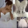 2024 Ball Gown Wedding Dresses Sweetheart Corset Floor Length Princess Bridal Gowns Beaded Lace Pearls Custom Made