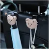 Diğer İç Aksesuarlar Yeni Çizgi Film Karikatür Bear Hook Seat Seat Head Rest Depolama Tutucu İç Dekorasyon Sevimli Kancalar Geri Askı Accessori Dhlix