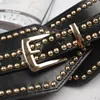 Ceinture noire ceinture élastique large marque célèbre femmes concepteur de luxe Rivet Hepburn 240309