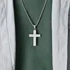 Pendanthalsband JHSL CAMBER Konkava män Cross Pendants uttalande halsband mode kristna smycken rostfritt stål svart guld silver