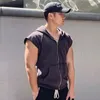 2024 New Solid Color American High Street Casual Vest Tops Mens Heavy Loose Large Size Sleeveless Cardigan Sweater Trend 1