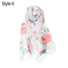 Men's Vests Fashion Party Scarves Shawl Elegant Women Lady Vintage Long Soft Cotton Voile Print Autumn Winter Christmas