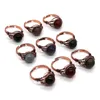Cluster Perles de pierre naturelle Anneau cristallin 10-20 mm Bronze en bronze enroule Charme de mode Bijoux de bricolage Collier Boutique Accessoires
