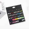 Stud Earrings 30 Pairs Women Acrylic Crystal Small Flower Sets Girl Child Earring Jewelry