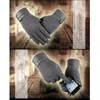 Gants de cyclisme 1 paire, mitaine d'hiver en peluche pour écran tactile, couleur unie, mitaines thermiques, chauffe-mains, protection, Dressing noir