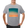 Regatas masculinas laranja e azul-petróleo verão pôr do sol camiseta oversized t camisa vintage camisas pesadas simples preto