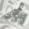 Collana con ciondolo Hip Hop Vvs Moissanite con nome della lettera del diamante baguette ghiacciato