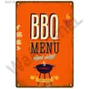 Metal Painting Tin Sign BBQ RULES Poster Vintage Wall Posters Metal Sign Decorative Wall Plate Kitchen Plaque Metal Vintage Decor Accessories T240309