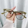 Sunglasses Fashion Classic Large Square Black Frame Glasses Anti Blue Light Men Women Vintage Computer Eye Protection Plain Spectacles