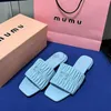 Women's miui Sandals Designer Sliders vintage Slipper Summer mius Flat Heel loafer men black flip flop Leather Mule luxury slip-on sandale Slide