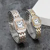Os relógios de casal da moda são feitos de aço inoxidável importado de alta qualidade, quartzo, elegante, mesa de diamante nobre, 50 metros, water2847