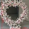 Liefde Hartvormige Bloem Rij Kunstbloemen Decoratie Huwelijksboog Arrangement, Bloemenachtergrond, Podiumdecor, Romantisch 2m