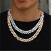 Jinao Hip Hop Icy Jewelry Men 925 Silver Vermeil Necklaces Iced Out Vvs1 Diamonds Chain 8mm Cuban Link Chain Moissanite