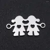 Charms 5pcs/lot Family DIY Wholesale 316 Stainless Steel Dad Mom Boy Connectors Charm Girl Sisters Brothers Jewelry Pendant