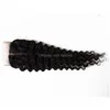 Hair Closure Body Deep Wave Curly 4X4 Virgin Peruvian Brazilian Human Middle Three Part Kinky Natural Color Drop Delivery Products Re Dh6Zc