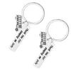 Keychains 2pcs Safe Driving Gift Letter Printing Key Holder School Bus Pendant Alloy Rings Craft Ornaments
