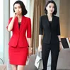 Pants Suits 2021women039s Suit Dress For Office Fivepoint Midsleeve Big Size Slimming Down Ladies Waistup Small Women039s8922473