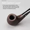 Autre maison jardin pipe à tabac en ébène pipe à fumer avec 10 types d'ustensiles de nettoyage filtre 9mm tuyau en bois noir poignée incurvée bouche acrylique T240309