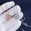 Naszyjnik designerski Vancf Naszyjnik luksus Diamond Agat 18K Gold Sterling Full Diamond Clover Naszyjnik Wyjęty złotym pełnym diamentowym łańcuchem wisienia szczęścia