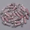 Mode pierre naturelle bonne qualité Quartz Rose pendentif colliers pour faire des bijoux charme Point pièces 24-50pcs lot entier 211314S