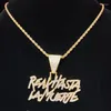 Pendentif Colliers Hommes Femmes Hip Hop Lettre Collier avec 13mm Chaîne Cubaine Hiphop Pendentifs Glacés Mode Punk Bijoux Cadeaux