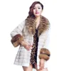 Nouveau Haining Version coréenne col de renard femmes longueur moyenne loutre lapin fausse fourrure manteau ajusté en grande taille 93