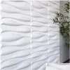 Wall Stickers 3D Tile Panel Mold Plaster Wall Stickers Living Room Wallpaper Mural Waterproof White Black Sticker Bathroom Kitchen Dro Dhk7E