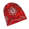 Berets Hat Red Gradient Snowflakes Fashion Caps For Men Women Happy Merry Christmas Skullies Beanies Ski Soft Bonnet Hats