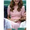 Urban Sexy Dresses Princess Kate Designer Fashion Women Summer Midi Dress Elegant Gentlewoman Party Casual Office Pink Drop Delivery Dhbdx