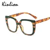 Kinlion rétro femmes lunettes cadre carré grand cadre lunettes pour hommes Transparent printemps jambes lecture Prescription Glasses241w