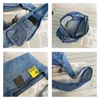 Denim kadın çantası eko yeniden kullanılabilir bayanlar çanta tuval alışveriş seyahat omuz çantaları unisex kot crossbody çanta alışverişleri 240306