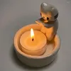 Candle Holders Kitten Holder Gypsum Mold DIY Handmade Cute Cartoon Its Decoration Home Scented Warming Pa R5V8