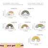 Brooches Rainbow Clouds Enamel Pin Custom Dark White Bag Clothes Lapel Badge Weather Jewelry Gift For Kids Girls Wholesale