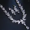 ネックレスイヤリングセットDlamstyle EST Luxury Sparking Brillation Cubic Zircon Clear Wedding Bridal Party Accessories