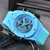 Mode mâle femme montre Relojes horloge de luxe montre pour hommes 43mm Quartz en cours d'exécution deuxième mouvement si petit pointeur travail HUBT marque montres mâle Relogio montre de sport cadeau