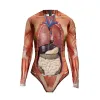 Badkläder Lär mänsklig kroppsstruktur Vävnad 3D -tryck Swimsuit Topps Human Torso Human Anatomical Modelmedical Science Teaching Equipment