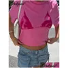 T-shirt da donna estiva manica corta o collo bikini stampa maglietta Y streetwear abbigliamento sportivo casual maglietta Y2K consegna drop abbigliamento Wo Dh5D0