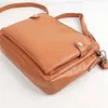 Tre lager läder crossbody axel damer zip satchel väska pu handväska handväska kvinnor 240307