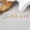 Ohrstecker Klar S925 Sterling Silber Alphabet Buchstabe Trendy Persönlichkeit Schmuck Brincos Frauen Weihnachtsgeschenke