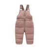 Vinterbarn varma overaller Autumn Girls Boys Thick Pants Baby Girl Jumpsuit i 1-5 år Högkvalitativ barn Skidor ner överaller 240219