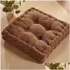 Cushion/Decorative Pillow Winter Thicken Tatami Seat Chair Pad Square Futon Mattress Office Back Meditation Mat Drop Delivery Home G Dhw09