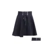 Skirts Womens Basic Versatile Flared Casual Mini Skater Skirt High Waisted School Goth Punk Black Harajuku Drop Delivery Dhpmy