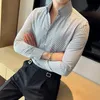 Style Men Spring High Quality Long Sleeve Shirts/Mane Lapel Office Business Dress Shirts Homme Camisas Plus Size S-3XL 240306