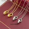 Hanger kettingen 2024choker dames ketting sieraden gouden hanger dubbele ring roestvrijstalen sieraden mode ovale in elkaar grijpende ringen Claviculaire ketting