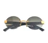 Модные роскошные дизайнерские мужские солнцезащитные очки Magic II, винтажные металлические солнцезащитные очки круглой формы без оправы, авангардные очки в классическом стиле, анти-ультрафиолетовые очки в комплекте с футляром