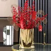 Vazolar seramik çiçek vazo büyük kapasiteli altın gümüş centerpiece parti için parti ev yatak odası yemek masası dekor l240309
