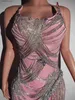 Robes Sexy urbaines strass cristaux franges robe femme anniversaire célébrer robes de bal rose fête venez Sexy danseur scène tenues Luoli L240309